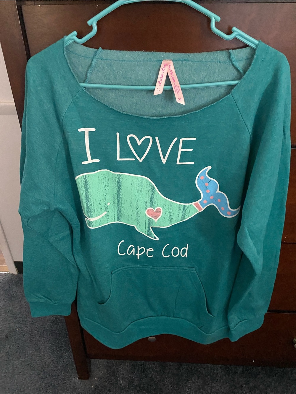 I Love Cape Cod Whale Sweatshirt - Teal